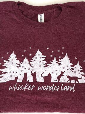 NEW Cat Lady Winter Whisker Wonderland Kitty Tee T-Shirt Womens XL
